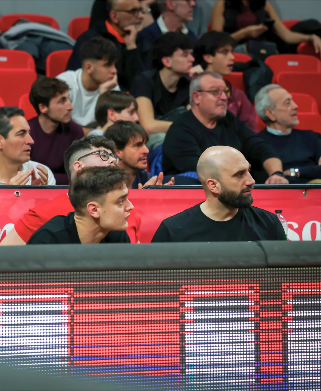 Fisioterapeutas de Élite a pie de pista durante un partido de baloncesto